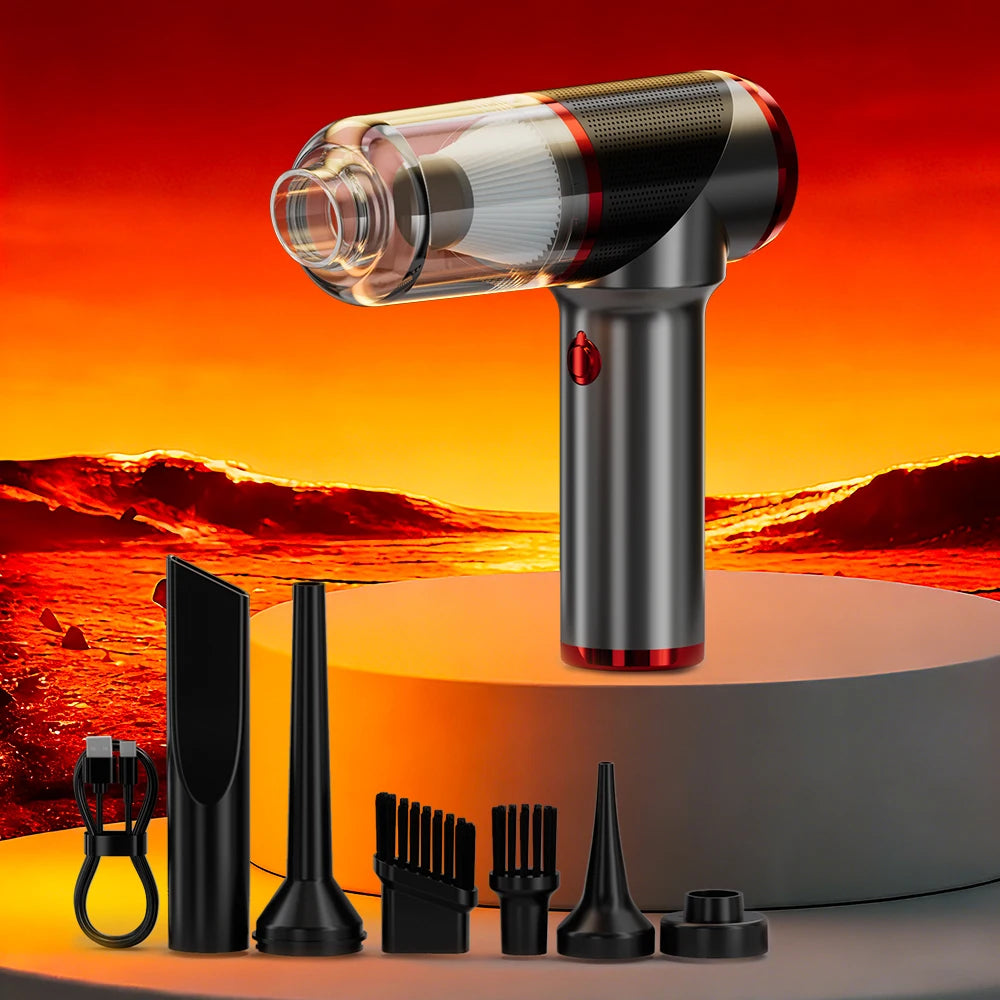 Wireless Handheld Car & Home Vacuum Cleaner – 8000Pa Suction, HEPA Filter, Wet & Dry, Type-C Charging