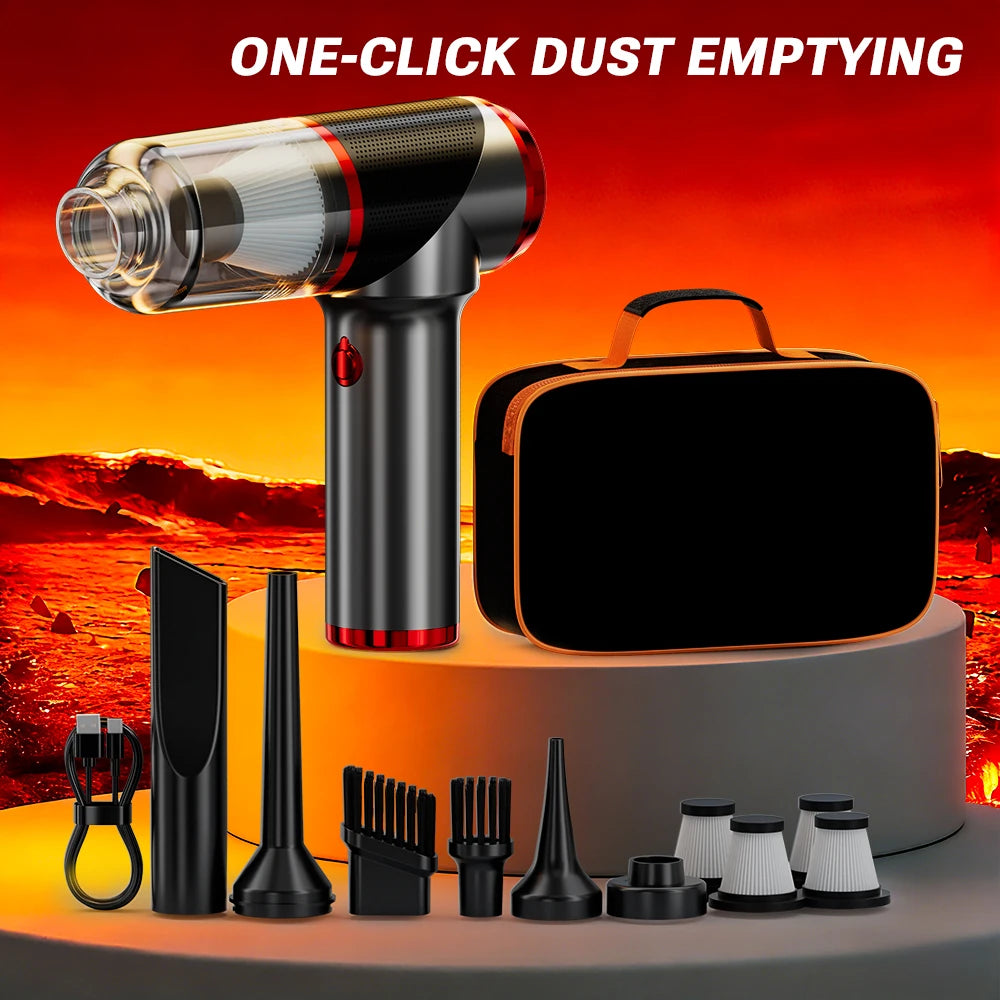 Wireless Handheld Car & Home Vacuum Cleaner – 8000Pa Suction, HEPA Filter, Wet & Dry, Type-C Charging
