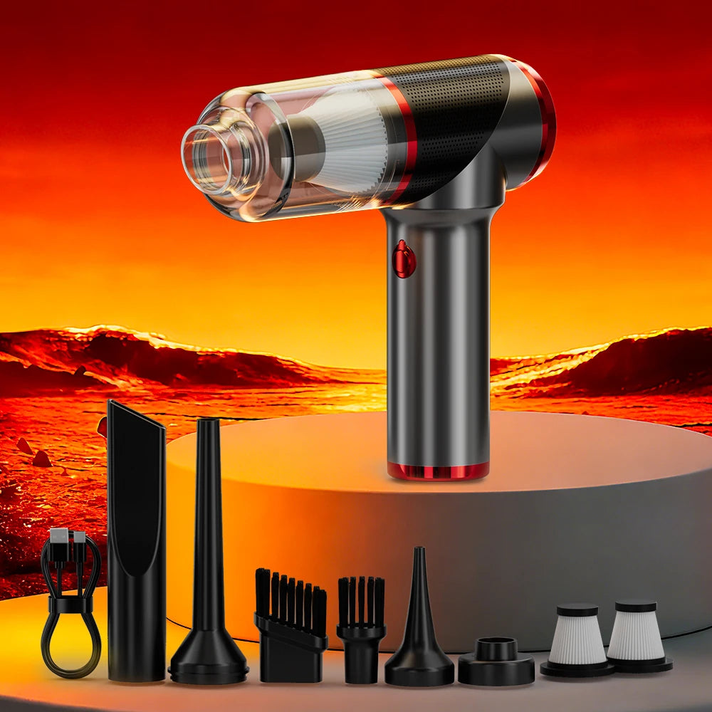 Wireless Handheld Car & Home Vacuum Cleaner – 8000Pa Suction, HEPA Filter, Wet & Dry, Type-C Charging