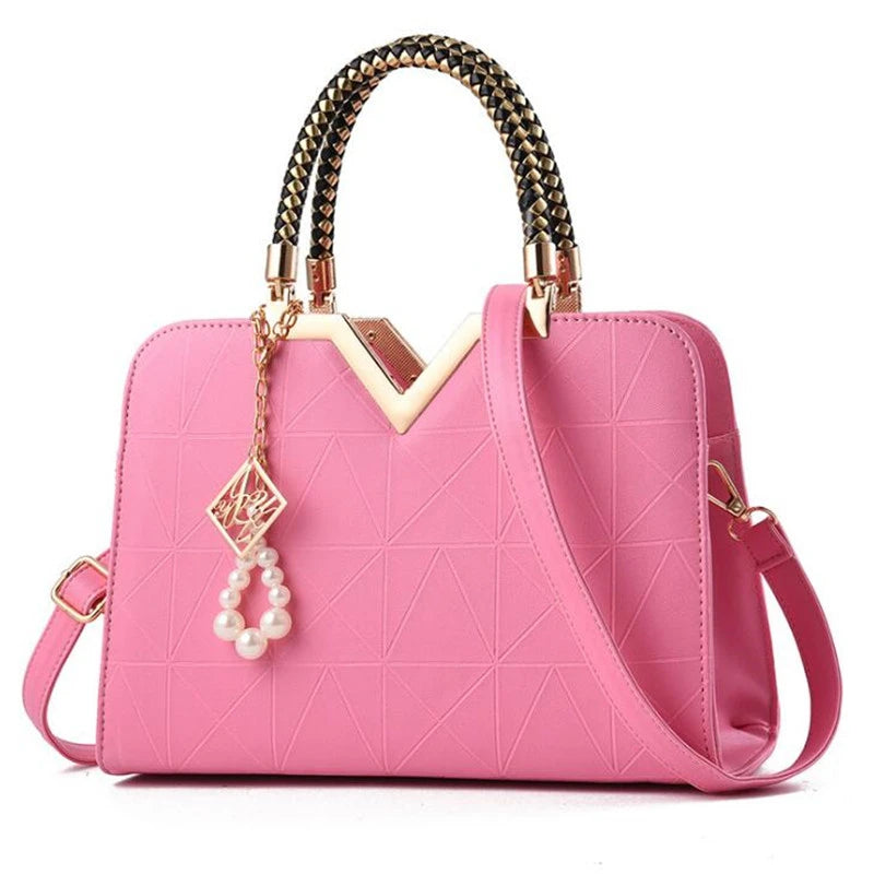 Women's Multi-Pocket PU Leather Satchel Shoulder Bag – Structured Crossbody Handbag in 6 Colours