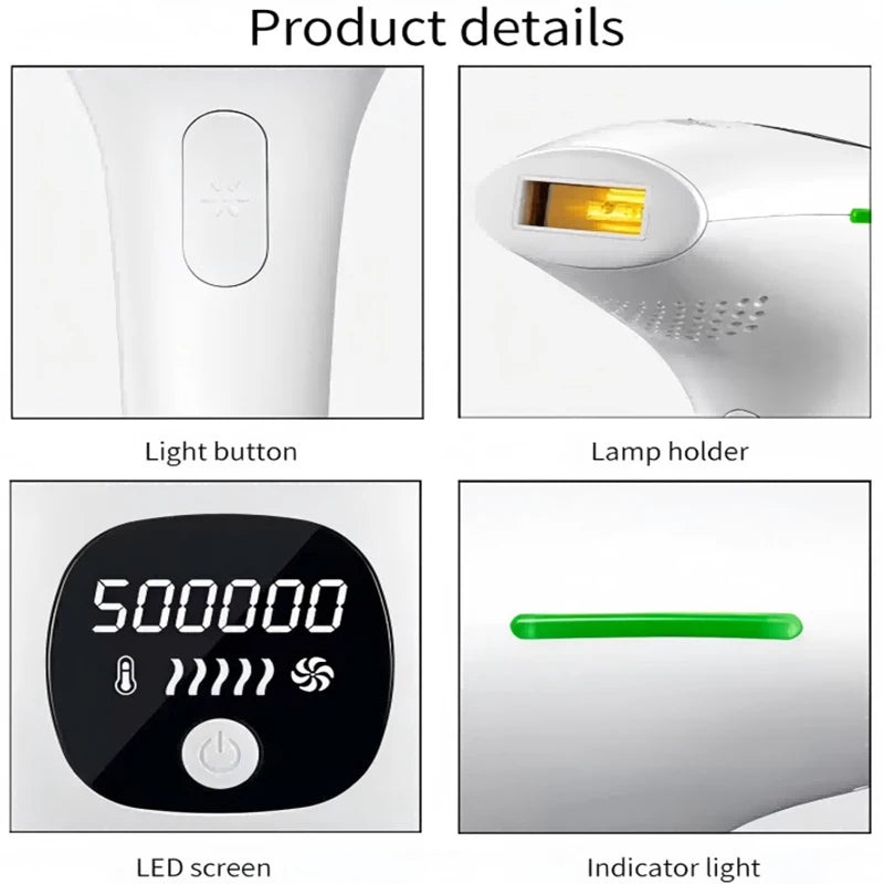 Wireless IPL Laser Hair Removal Device – Portable Painless Hair Remover for Home Body Use