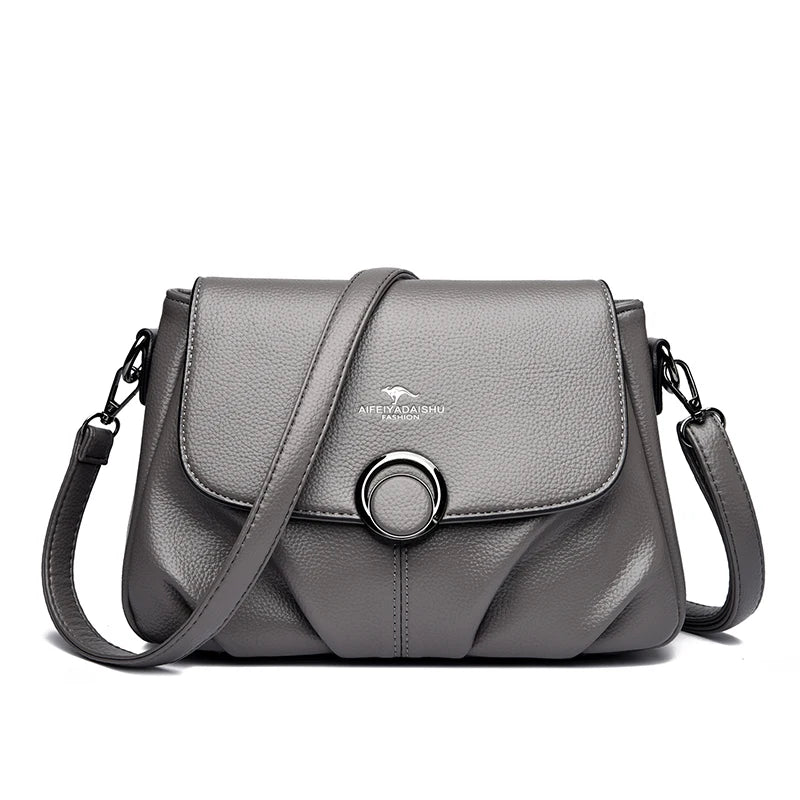 Women's Premium Soft Flap Shoulder Bag – Organised Crossbody Handbag with Sequin Detail in 6 Colours
