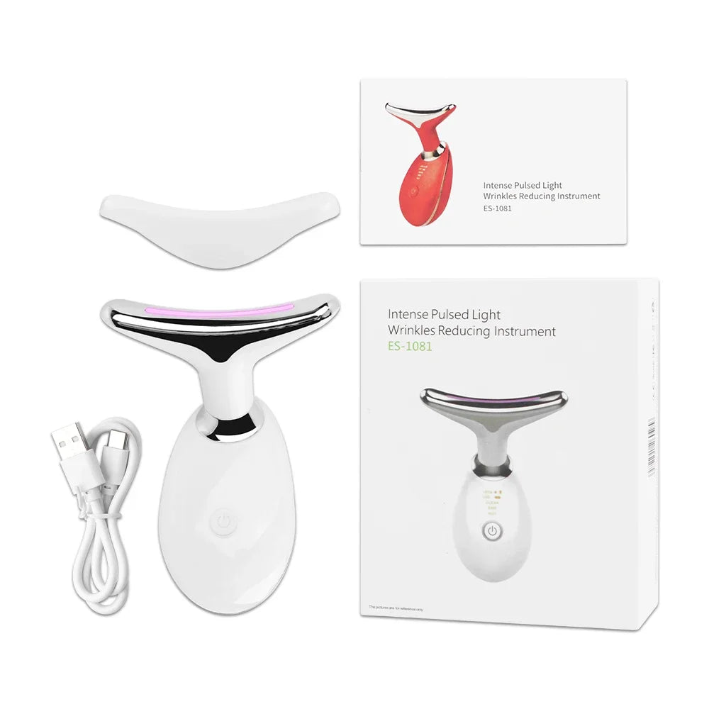 Face & Neck Lift Beauty Device – EMS Facial Massager with LED Light Therapy for Skin Tightening & Anti-Wrinkle Care