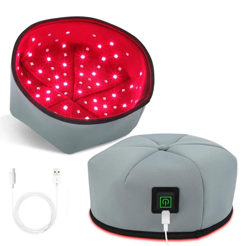 Red Light Therapy Hair Growth Cap – Near Infrared LED Treatment Helmet for Hair Loss Prevention, Scalp Relaxation & Stress Relief