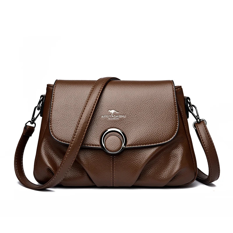 Women's Premium Soft Flap Shoulder Bag – Organised Crossbody Handbag with Sequin Detail in 6 Colours
