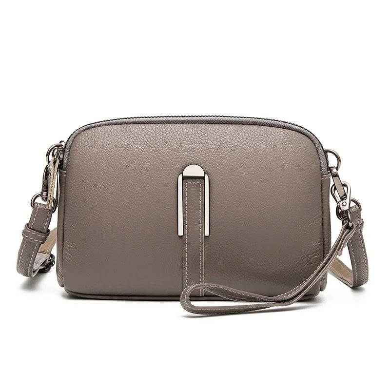 Women's Genuine Leather Rectangle Crossbody Bag – Luxury Compact Clutch & Shoulder Bag in 4 Colours