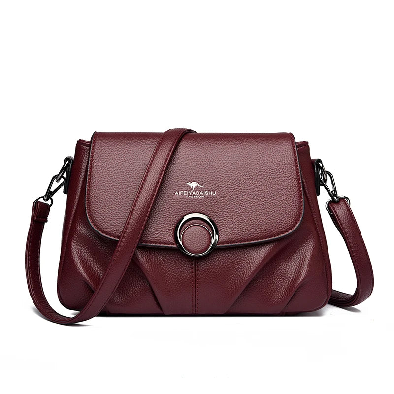 Women's Premium Soft Flap Shoulder Bag – Organised Crossbody Handbag with Sequin Detail in 6 Colours