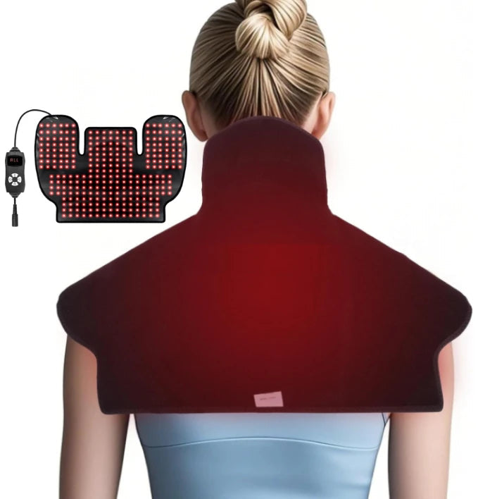 Red Light Therapy Shoulder & Neck Wrap – 660nm & 850nm Dual-Chip LED Pain Relief Device