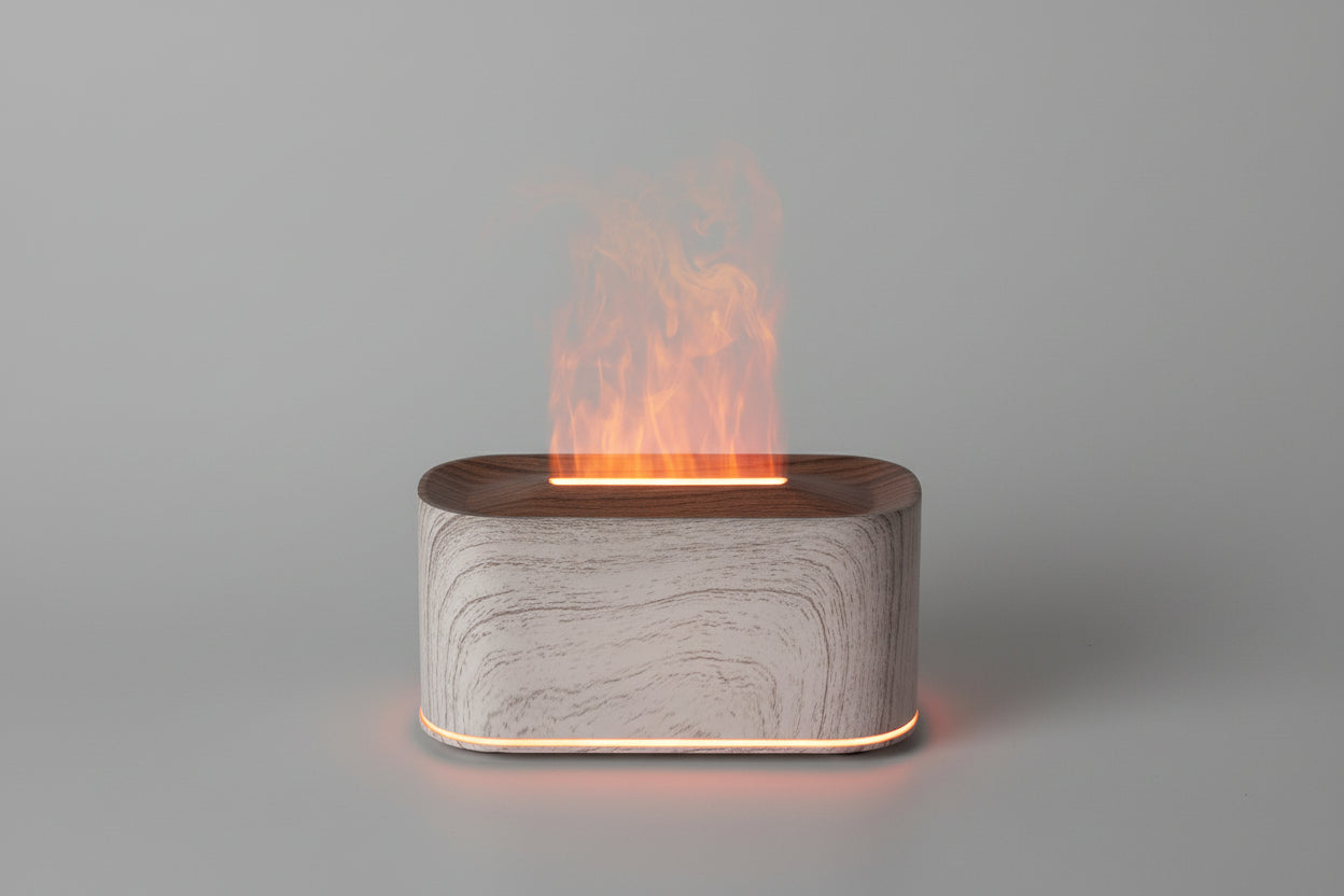 Flame Essential Oil Diffuser – Colorful Fire Mist Aromatherapy Humidifier