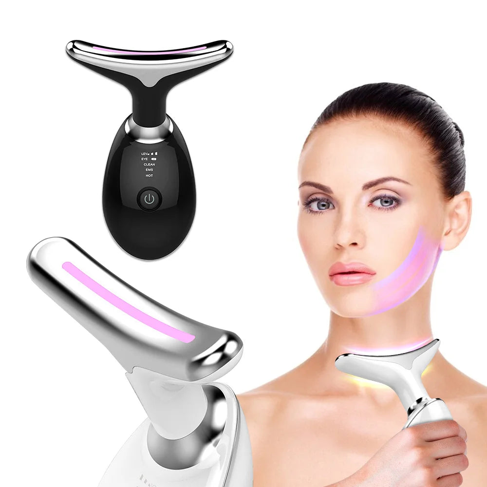 Face & Neck Lift Beauty Device – EMS Facial Massager with LED Light Therapy for Skin Tightening & Anti-Wrinkle Care