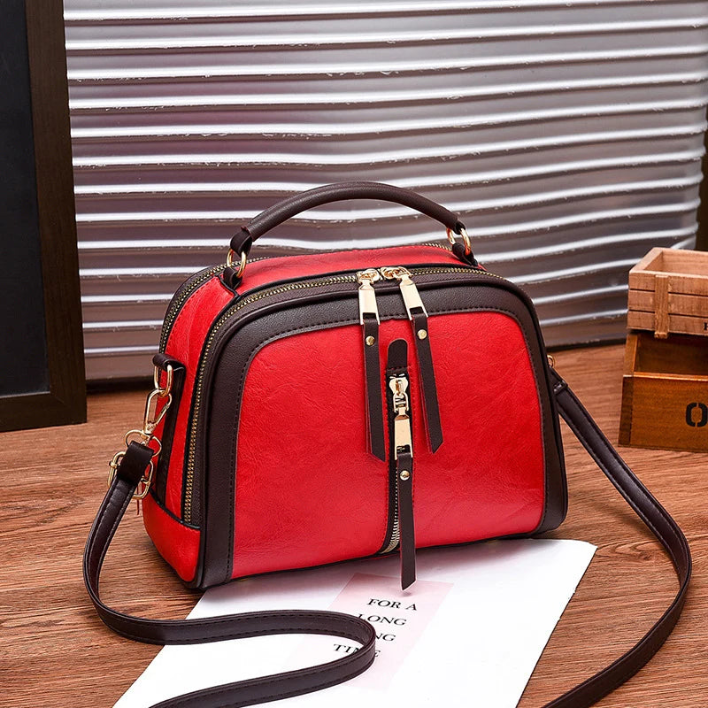 Women's Vintage Flap Crossbody Bag – PU Leather Top-Handle Shoulder Handbag in 4 Colours