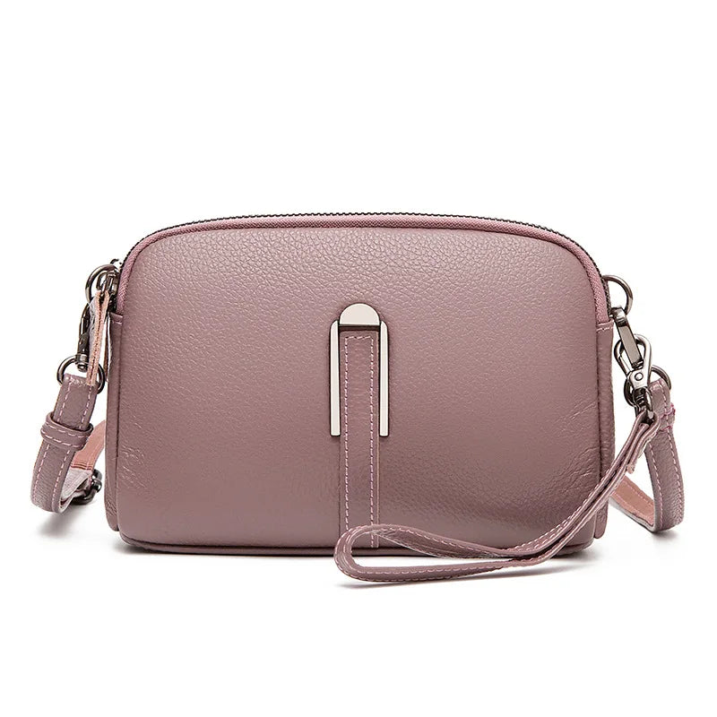 Women's Genuine Leather Rectangle Crossbody Bag – Luxury Compact Clutch & Shoulder Bag in 4 Colours