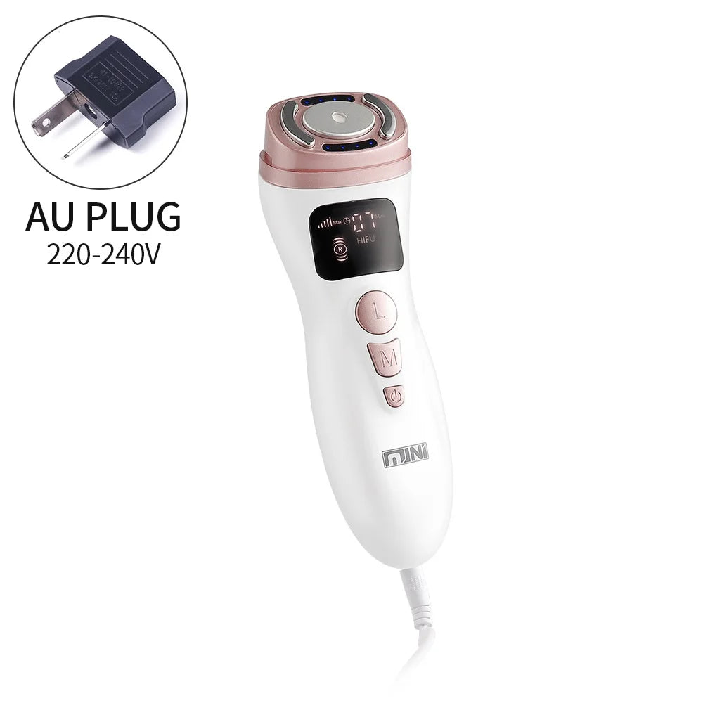 Mini HIFU Facial Lifting Device – Ultrasonic RF EMS Skin Tightening Massager for Face, Chin, Neck & Eyes (Home Use)