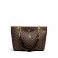 Women's Soft PU Leather Tote Shoulder Bag – Plaid Texture with Tassel Detail in 4 Colours