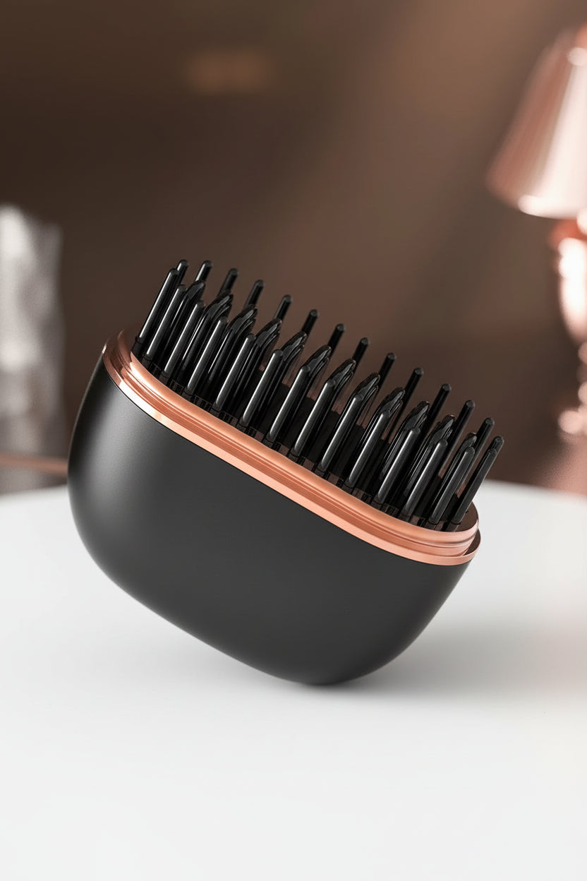 Rechargeable Mini Hair Straightener Brush – Cordless, USB Charging, Anti-Scald Design