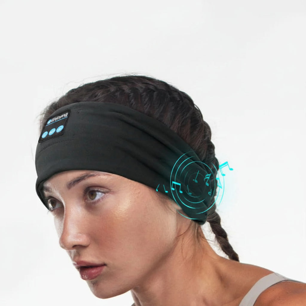 Wireless Bluetooth Sleep Headband – Soft Elastic Sports Headphones for Yoga, Running & Sleep
