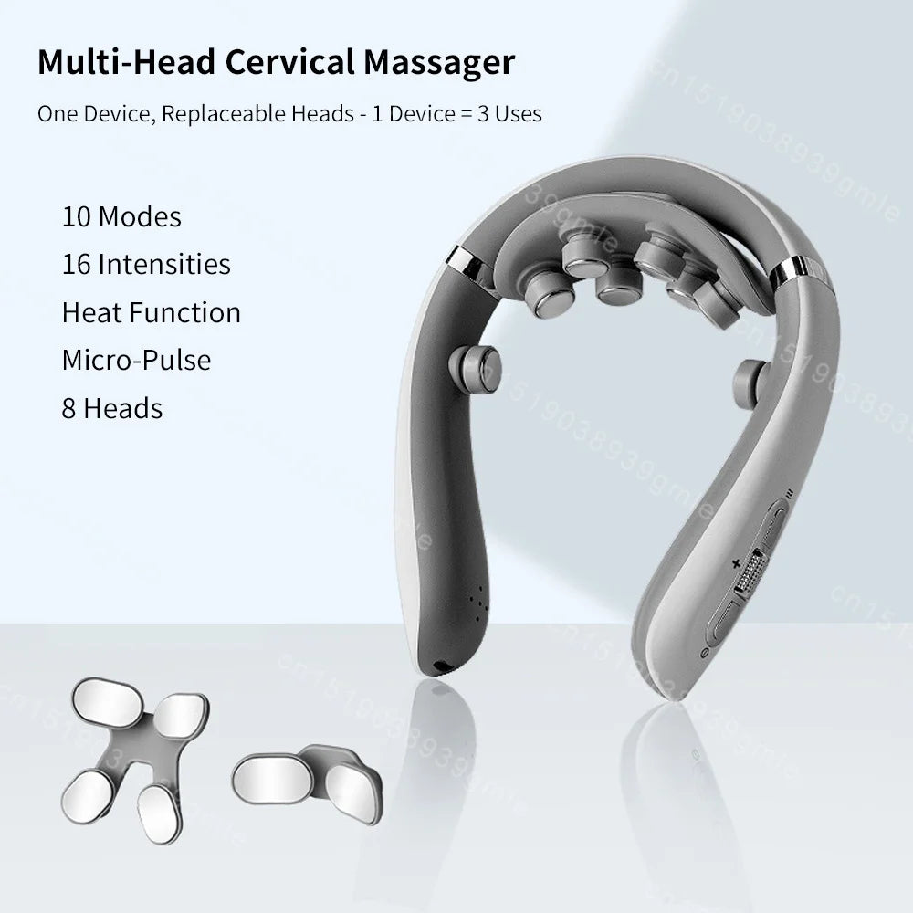 NeckEase Pro Electric Microcurrent Neck Massager – Wireless Shiatsu with Heat & Vibration