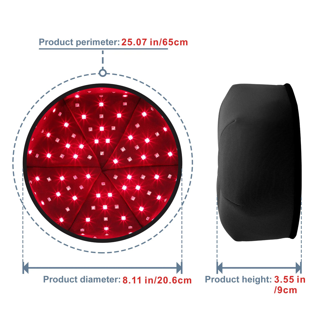 Red Light Therapy Hair Growth Cap – Near Infrared LED Treatment Helmet for Hair Loss Prevention, Scalp Relaxation & Stress Relief