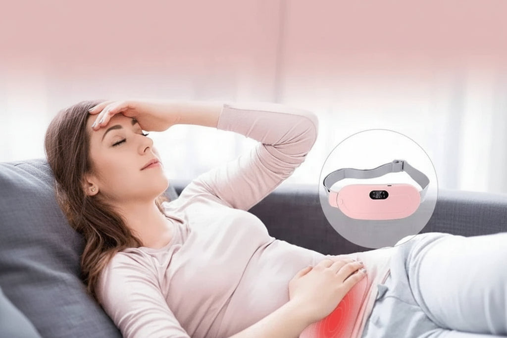 W-Electric Menstrual Heating Belt for Women – Adjustable Waist Heating Pad with Vibration for Menstrual Cramp and Spasm Relief