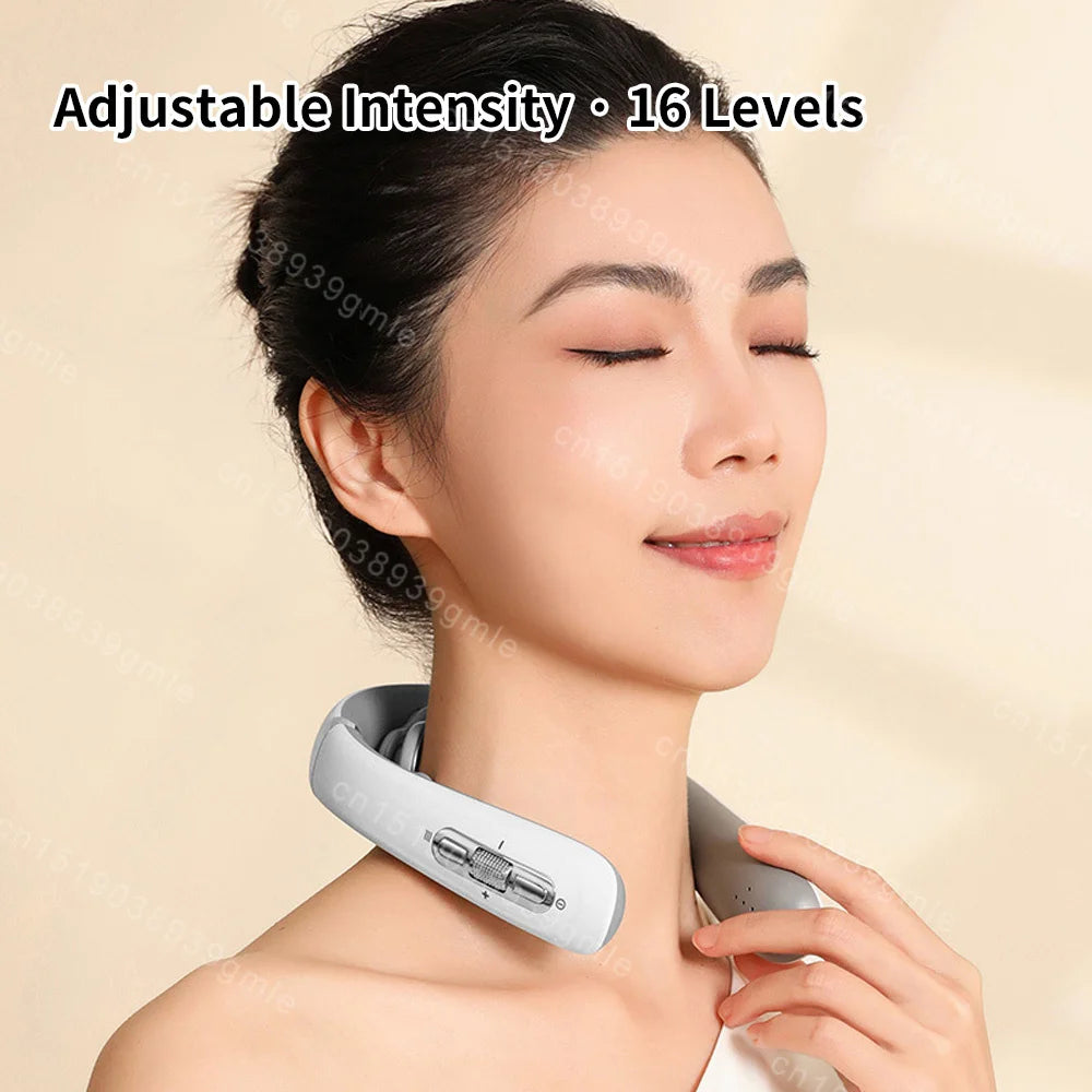 NeckEase Pro Electric Microcurrent Neck Massager – Wireless Shiatsu with Heat & Vibration