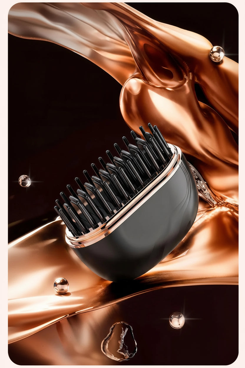Rechargeable Mini Hair Straightener Brush – Cordless, USB Charging, Anti-Scald Design