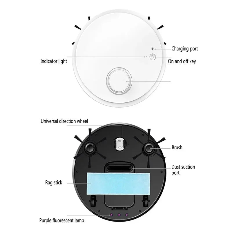 3-in-1 Slim Robot Vacuum Cleaner – Wireless Sweep, Mop & Vacuum | Smart Home