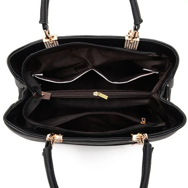 Women's Fashion Crossbody Shoulder Bag – Flower Pendant Satchel with Zipper for Work & Everyday Use