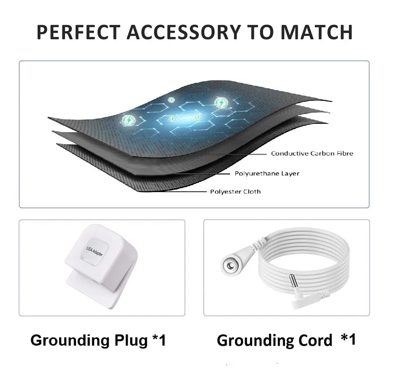 Grounding Leather Mattress Pad – Conductive Earthing Sleep Mat for Better Sleep & Stress Relief