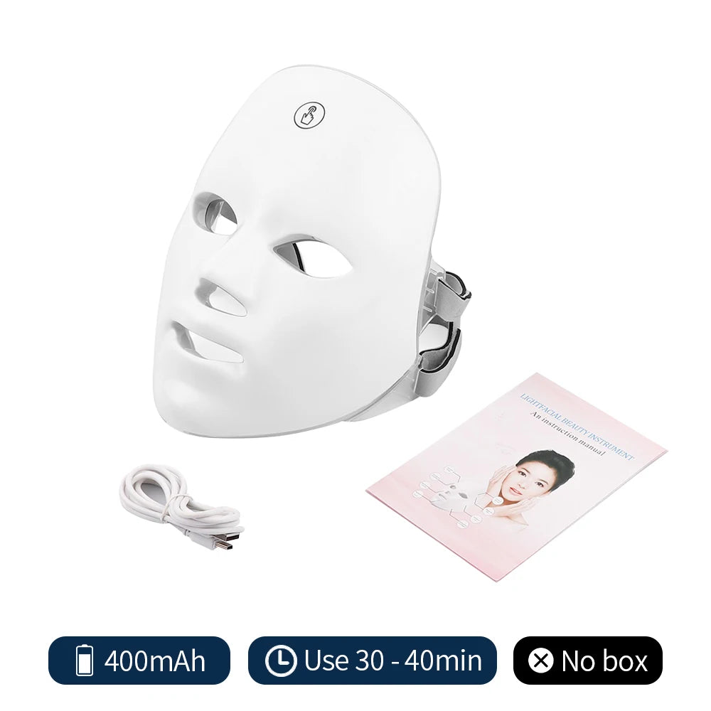 Rechargeable 7-Color LED Facial Mask – Photon Light Therapy Mask for Skin Rejuvenation & Face Lifting