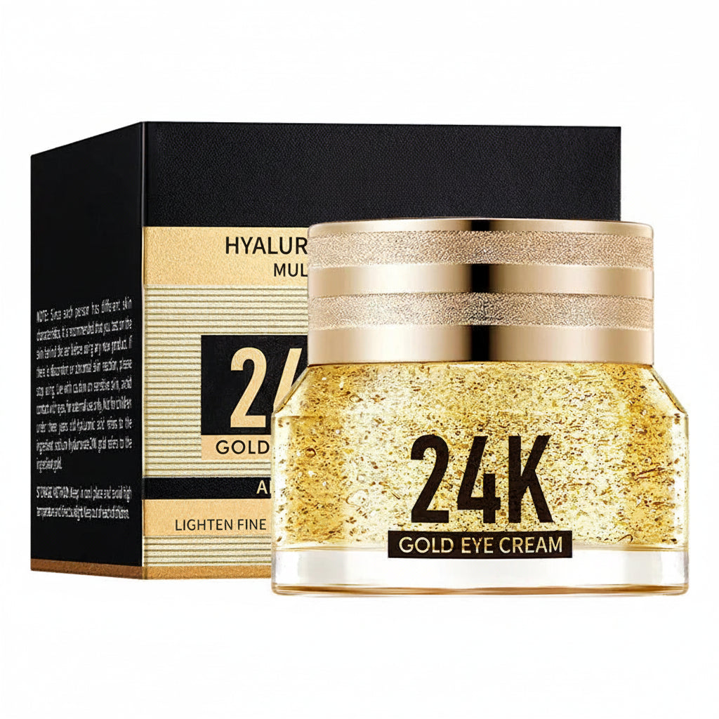 SADOER 24K Gold Hyaluronic Acid Eye Cream – Anti Dark Circles, Eye Bags, Puffiness & Firming Moisturiser