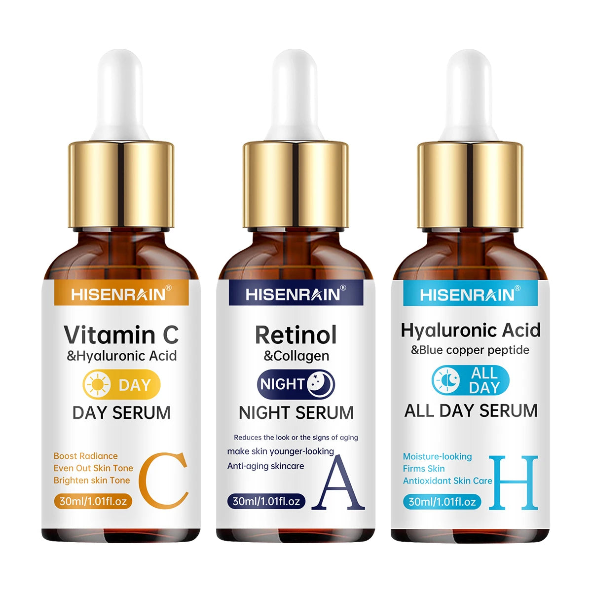 O-Vitamin C + Retinol + Hyaluronic Acid Serum Duo – Anti-Aging Brightening & Hydration Combo