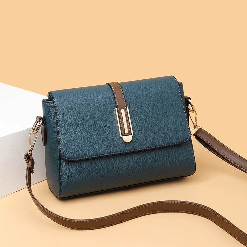 Women's PU Leather Satchel Crossbody Bag – Compact Shoulder Messenger Bag in 5 Colours