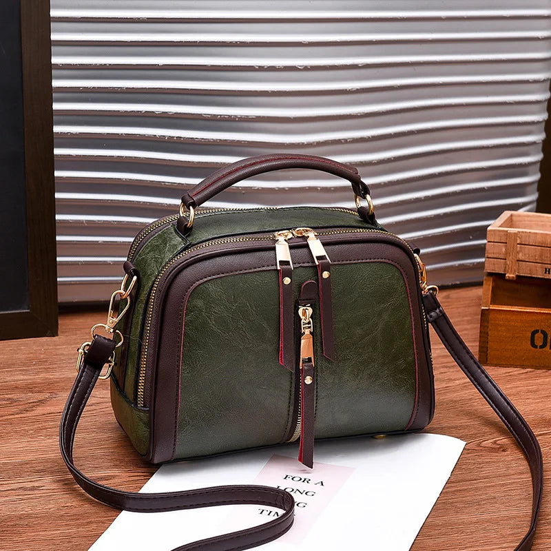 Women's Vintage Flap Crossbody Bag – PU Leather Top-Handle Shoulder Handbag in 4 Colours