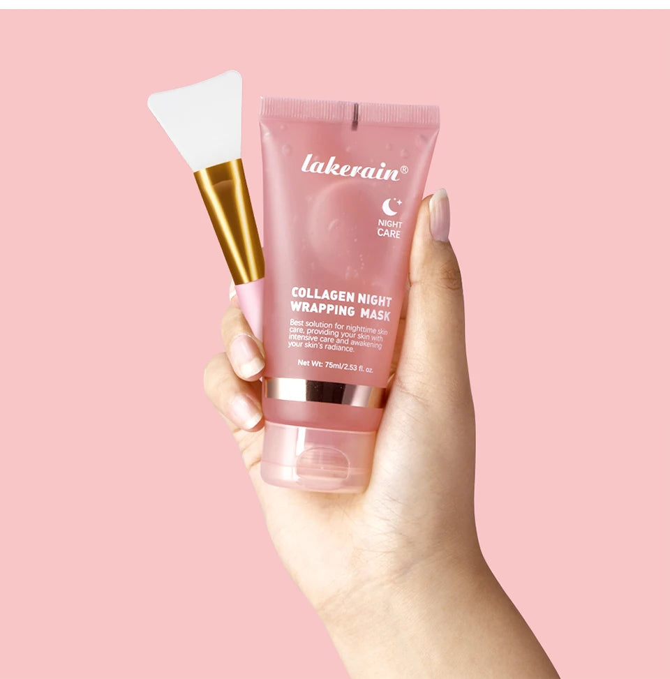 O-Collagen Wrapping Mask & Brush Set – Korean Night Peel-Off Mask for Glowing, Elastic Skin