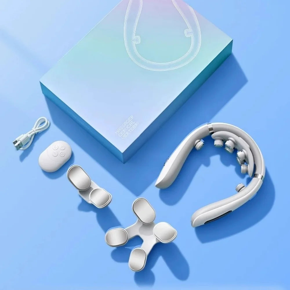 NeckEase Pro Electric Microcurrent Neck Massager – Wireless Shiatsu with Heat & Vibration