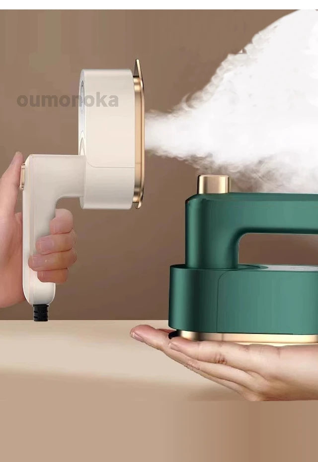 W-Mini Rotating Handheld Garment Steamer Plus White – Wet & Dry Steam Iron for Home & Travel