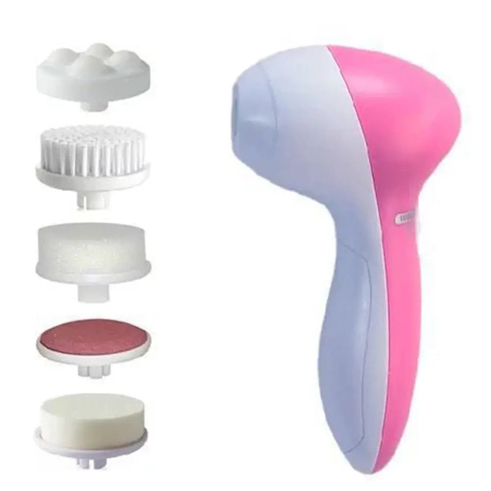 5-in-1 Electric Facial Cleansing Brush – Face Cleanser & Vibration Massager for Blackhead Removal