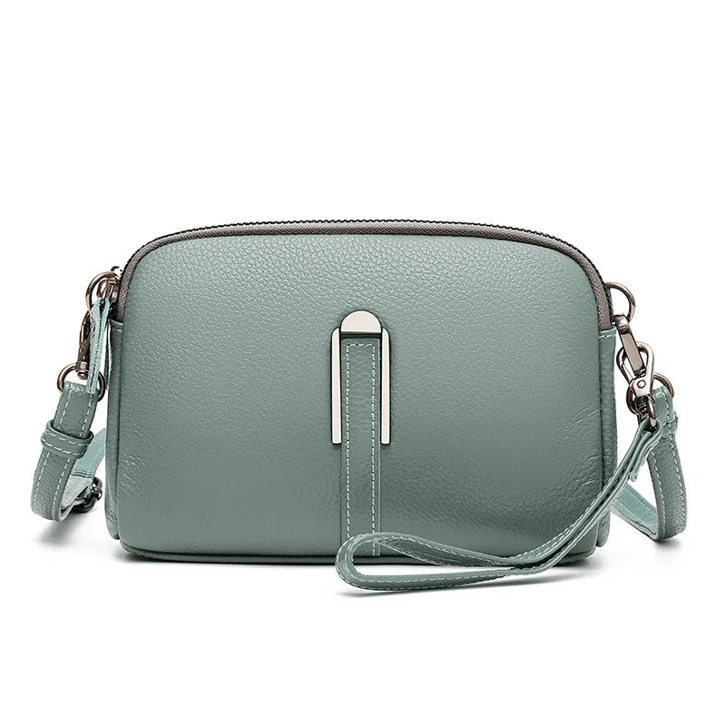 Women's Genuine Leather Rectangle Crossbody Bag – Luxury Compact Clutch & Shoulder Bag in 4 Colours