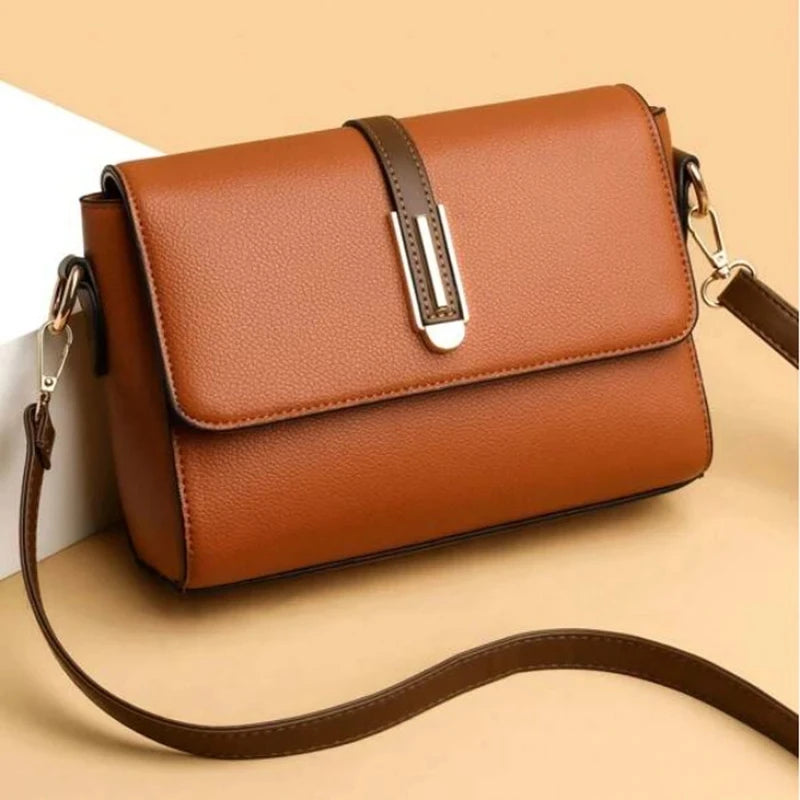 Women's PU Leather Satchel Crossbody Bag – Compact Shoulder Messenger Bag in 5 Colours
