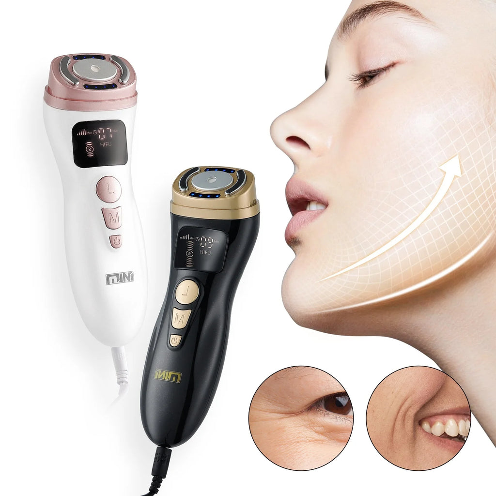 Mini HIFU Facial Lifting Device – Ultrasonic RF EMS Skin Tightening Massager for Face, Chin, Neck & Eyes (Home Use)