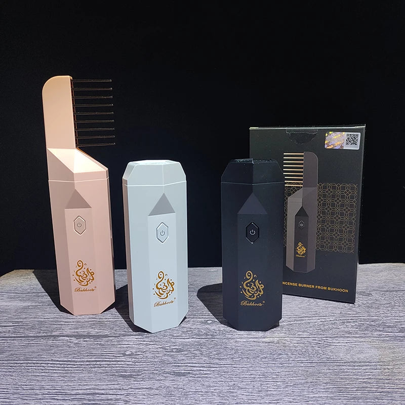 Electric USB Portable Bakhoor Burner | Smart Arabic Incense & Dukhoon Aromatherapy Burner with Comb | Smoke Odor Remover