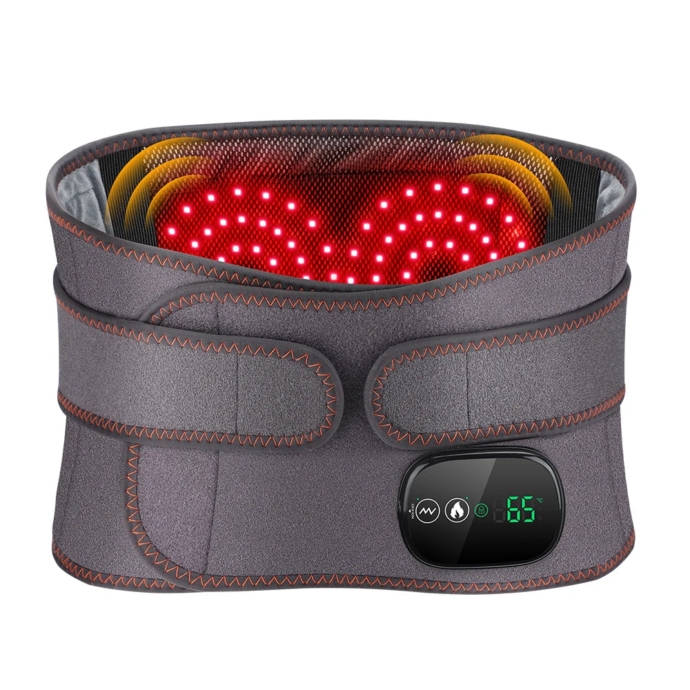 Infrared Heat & Vibration Massage Belt – Lumbar Back Support with Red Light Therapy
