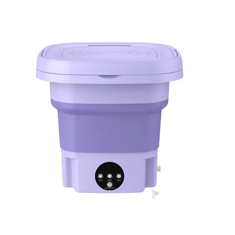 8L Portable Foldable Mini Washing Machine with Spin Dryer – Compact Washer for Travel, Dorm & Home