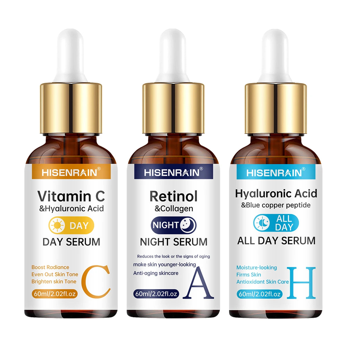 O-Vitamin C + Retinol + Hyaluronic Acid Serum Duo – Anti-Aging Brightening & Hydration Combo