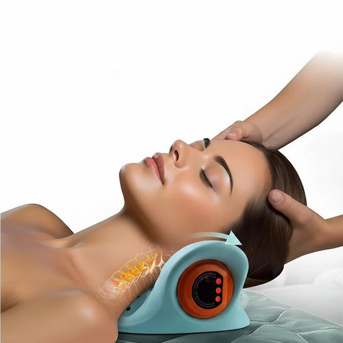 Electric Neck Cervical Traction Massager – Vibration Kneading Pillow for Neck Pain & Tension Relief