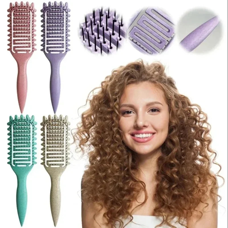 Curl Defining Styling Brush – Hollow Detangling Hair Brush for Wet & Curly Hair
