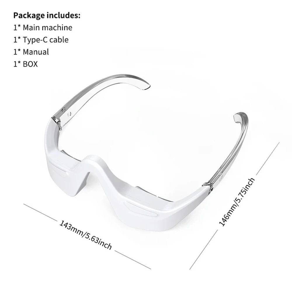 LED Eye Massager Glasses – EMS & Red Light Therapy for Dark Circles, Puffiness & Wrinkle Relief