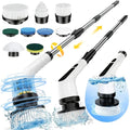 9-in-1 Electric Spin Scrubber with Telescopic Handle – Wireless Rotating Cleaning Brush for Bathroom, Kitchen & Car