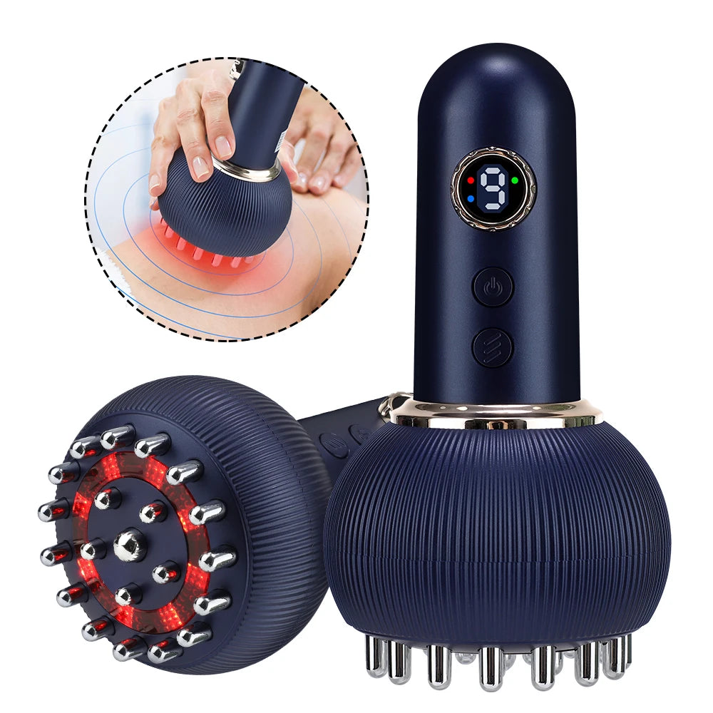 Hailicare Electric Meridian Massage Brush – Red Light, Microcurrent & Hot Compress Therapy