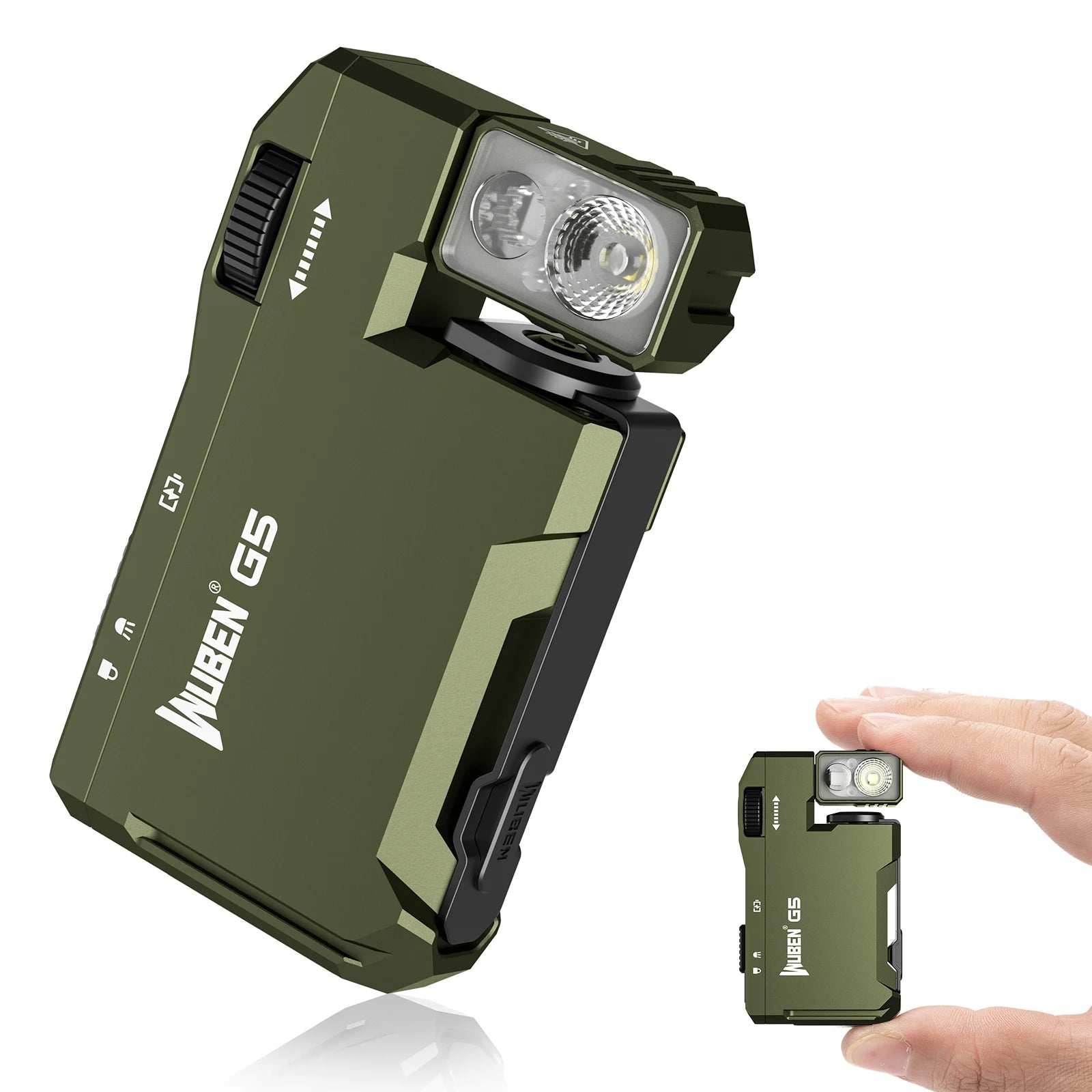 WUBEN G5 Rechargeable EDC Flashlight – 400 Lumens, RGB Light, Dual Light Sources